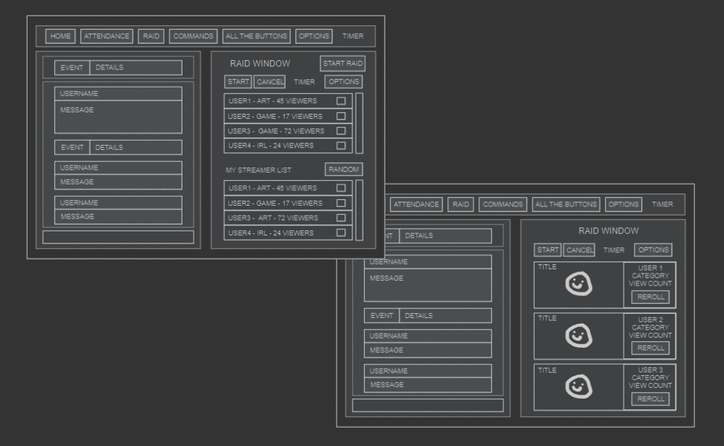 Designs for Raid UI for KoishiBot